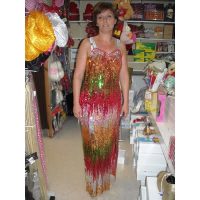 glitterkleed lang huurprijs € 25 38/40