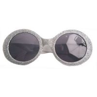 Bril disco glitter zilver