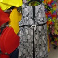 kleedje zwart wit tekening huurprijs € 15 S