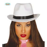 gangsterhoed satin wit