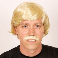 pruik heer en snor blond