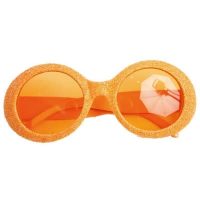 bril met glitters neon oranje