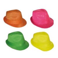 hoed fluo pink pailletten