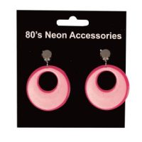 Oorringen neon fushia