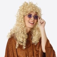 Pruik lange krullen blond