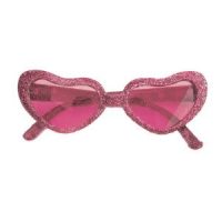 Bril glitter hart roze