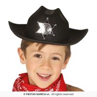 Cowboyhoed zwart kind