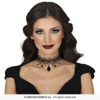Halsband met zwarte steen