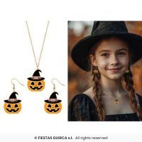 Oorringen en ketting pompoen