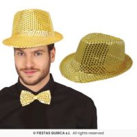 Glitter kojak hoed goud