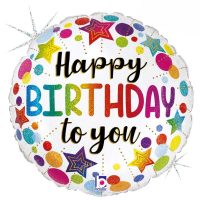 Happy Birthday ster en bollen prijs zonder helium