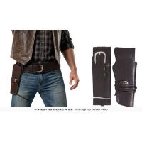 Holster revolver leder — verkleedaccessoire voor een western themafeest bij Carnavalshop Berlaar