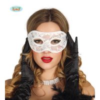Oogmasker wit kant