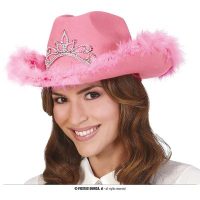 Roze cowboyhoed — verkleedaccessoire voor een western themafeest bij Carnavalshop Berlaar