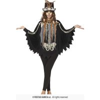 Poncho skelet — verkleedaccessoire voor Halloween bij Carnavalshop Berlaar