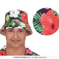 Hawaïaanse hoed bloemen — verkleedaccessoire voor carnaval bij Carnavalshop Berlaar