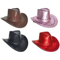 Cowboyhoed zwart glans — verkleedaccessoire voor een western themafeest bij Carnavalshop Berlaar