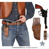 Reveolver 24 cm met zak — verkleedaccessoire voor een western themafeest bij Carnavalshop Berlaar