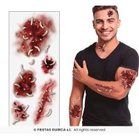 tattoo wonden met wormen — verkleedaccessoire voor Halloween bij Carnavalshop Berlaar