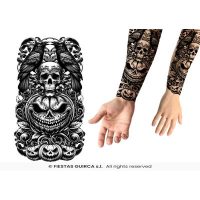 tattoo killer pompoen — verkleedaccessoire voor Halloween bij Carnavalshop Berlaar