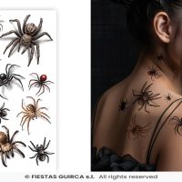Spinnen tattoo met schaduw — verkleedaccessoire voor Halloween bij Carnavalshop Berlaar