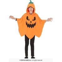 Pompoen poncho 7/9jaar 137cm